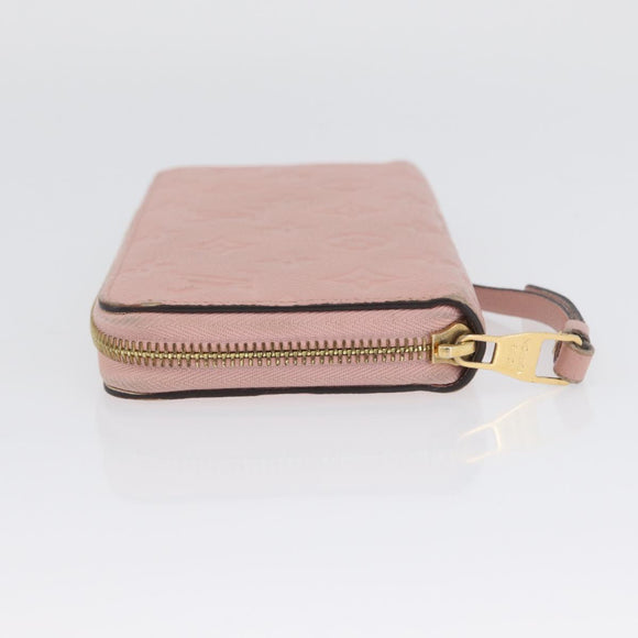 LOUIS VUITTON Monogram Empreinte Zippy Wallet Wallet Pink M64090 LV Auth BA11337