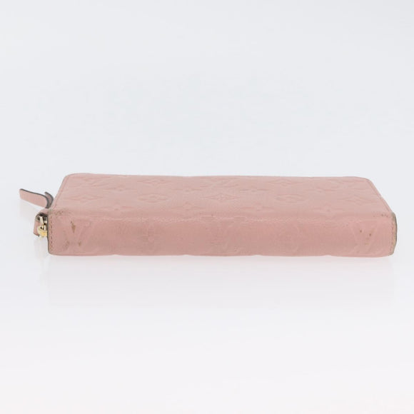 LOUIS VUITTON Monogram Empreinte Zippy Wallet Wallet Pink M64090 LV Auth BA11337