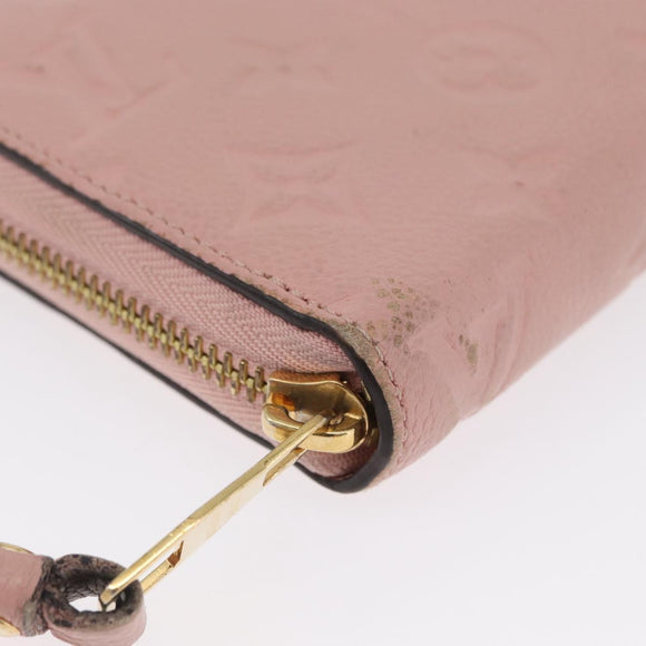 LOUIS VUITTON Monogram Empreinte Zippy Wallet Wallet Pink M64090 LV Auth BA11337