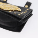 Gianni Versace Belt Pouch Leather Black Gold Auth BA11338-14