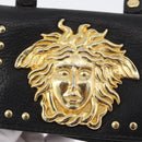 Gianni Versace Belt Pouch Leather Black Gold Auth BA11338-17