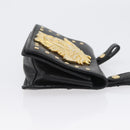 Gianni Versace Belt Pouch Leather Black Gold Auth BA11338-3