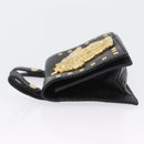Gianni Versace Belt Pouch Leather Black Gold Auth BA11338-4
