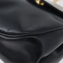 LOEWE Hand Bag Leather Navy Gold Auth BA11340-15