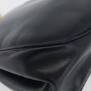 LOEWE Hand Bag Leather Navy Gold Auth BA11340-16