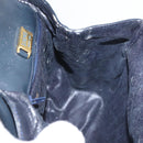 LOEWE Hand Bag Leather Navy Gold Auth BA11340-19