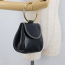 LOEWE Hand Bag Leather Navy Gold Auth BA11340-22