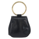 LOEWE Hand Bag Leather Navy Gold Auth BA11340-2