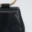 LOEWE Hand Bag Leather Navy Gold Auth BA11340-3