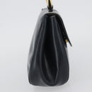 LOEWE Hand Bag Leather Navy Gold Auth BA11340-5