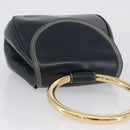 LOEWE Hand Bag Leather Navy Gold Auth BA11340-7