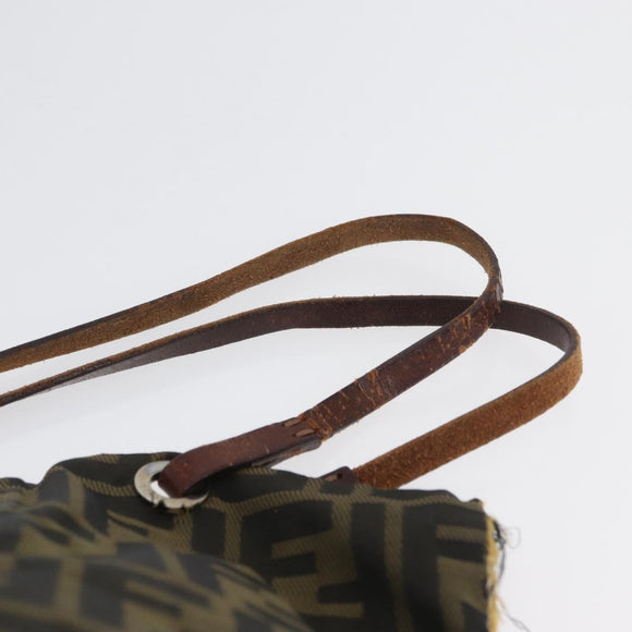 FENDI Zucca Canvas Hand Bag Brown Black Auth BA11341