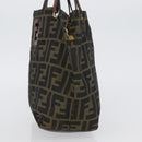 FENDI Zucca Canvas Hand Bag Brown Black Auth BA11341-4