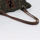 FENDI Zucca Canvas Hand Bag Brown Black Auth BA11341-9