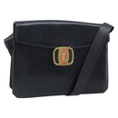 Salvatore Ferragamo Vala Shoulder Bag Leather Black Gold Auth BA11344-1