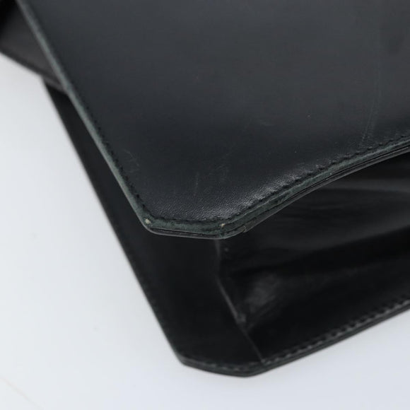 Salvatore Ferragamo Vala Shoulder Bag Leather Black Gold Auth BA11344