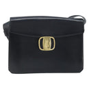 Salvatore Ferragamo Vala Shoulder Bag Leather Black Gold Auth BA11344-13