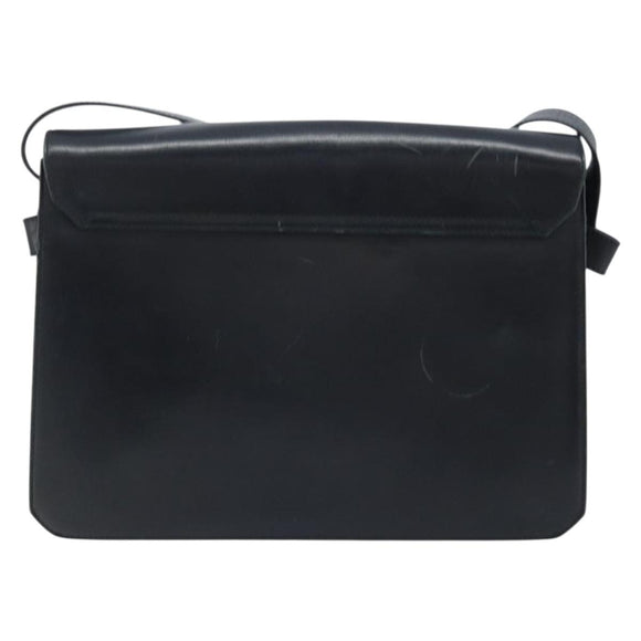 Salvatore Ferragamo Vala Shoulder Bag Leather Black Gold Auth BA11344