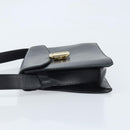 Salvatore Ferragamo Vala Shoulder Bag Leather Black Gold Auth BA11344-4