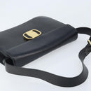 Salvatore Ferragamo Vala Shoulder Bag Leather Black Gold Auth BA11344-6
