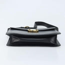 Salvatore Ferragamo Vala Shoulder Bag Leather Black Gold Auth BA11344-5