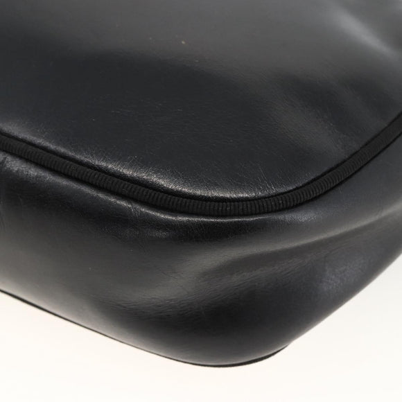 Salvatore Ferragamo Vala Shoulder Bag Leather Black Gold Auth BA11345