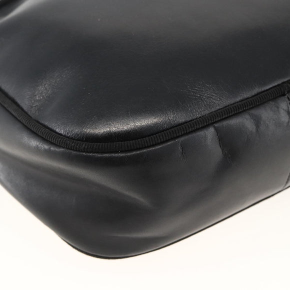 Salvatore Ferragamo Vala Shoulder Bag Leather Black Gold Auth BA11345