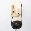 Salvatore Ferragamo Vala Shoulder Bag Leather Black Gold Auth BA11345-22