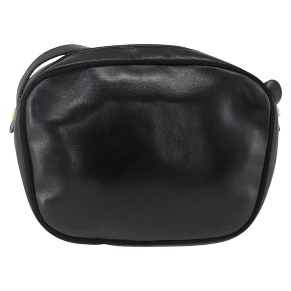 Salvatore Ferragamo Vala Shoulder Bag Leather Black Gold Auth BA11345