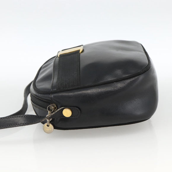 Salvatore Ferragamo Vala Shoulder Bag Leather Black Gold Auth BA11345
