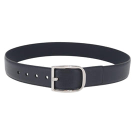 GUCCI Belt Leather 39.4"" Outlet Navy Silver 449716 Auth BA11347V