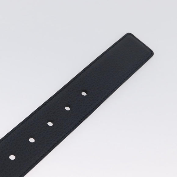 GUCCI Belt Leather 39.4"" Outlet Navy Silver 449716 Auth BA11347V