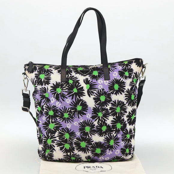 PRADA Tragetasche Nylon 2way Mehrfarbig Silber Auth BA11353A