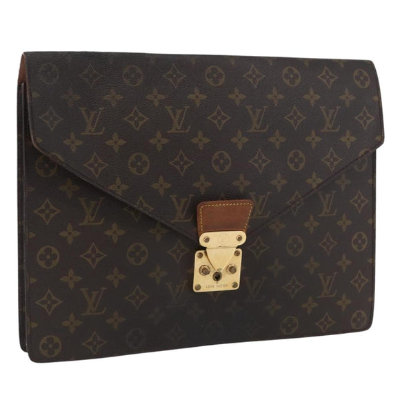 LOUIS VUITTON Monogram Porte Documents Senatur Briefcase M53335 LV Auth BA11356