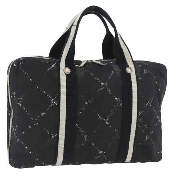 CHANEL New Travel Line Handtasche Nylon Schwarz CC Auth BA11357