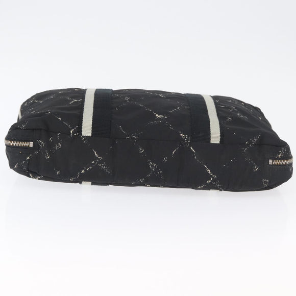 CHANEL New Travel Line Handtasche Nylon Schwarz CC Auth BA11357