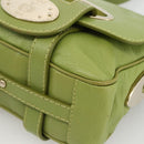 BALLY Shoulder Bag Leather Light green Auth BA11358A-10