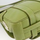 BALLY Shoulder Bag Leather Light green Auth BA11358A-13