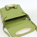BALLY Shoulder Bag Leather Light green Auth BA11358A-14