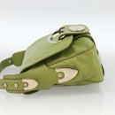 BALLY Shoulder Bag Leather Light green Auth BA11358A-4