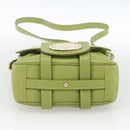 BALLY Shoulder Bag Leather Light green Auth BA11358A-9
