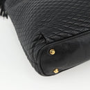 BALLY Quilted Chain Shoulder Bag Leather Black Gold Auth BA11359-11