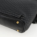 BALLY Quilted Chain Shoulder Bag Leather Black Gold Auth BA11359-12