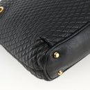 BALLY Quilted Chain Shoulder Bag Leather Black Gold Auth BA11359-13