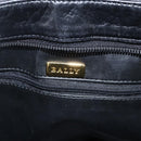 BALLY Quilted Chain Shoulder Bag Leather Black Gold Auth BA11359-15
