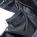 BALLY Quilted Chain Shoulder Bag Leather Black Gold Auth BA11359-22