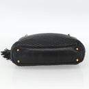 BALLY Quilted Chain Shoulder Bag Leather Black Gold Auth BA11359-9