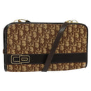 Christian Dior Trotter Canvas Shoulder Bag Brown Gold Auth BA1136-1