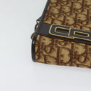 Christian Dior Trotter Canvas Shoulder Bag Brown Gold Auth BA1136-9