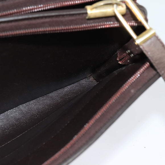 Christian Dior Trotter Canvas Shoulder Bag Brown Gold Auth BA1136